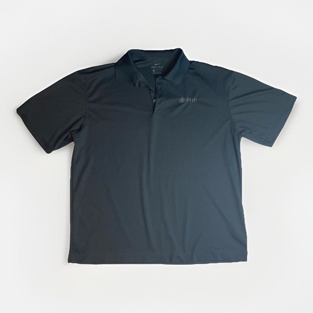 Nike Dri-fit Men’s Golf Polo Shirt Size XL PHP Embroidered Logo Charcoal Black